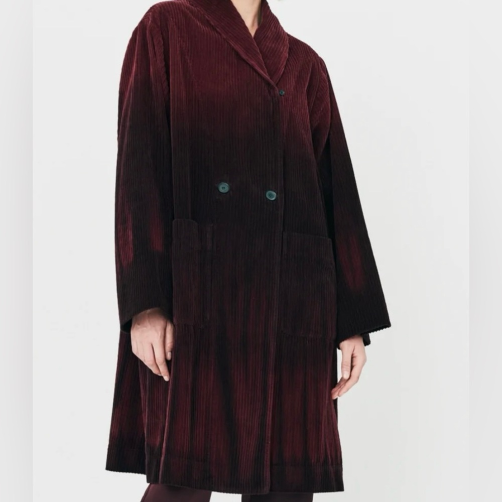 RAQUEL ALLEGRA ELECTRIC GRADIENT RANCHO CORDUROY
SWING COAT - SIENNA